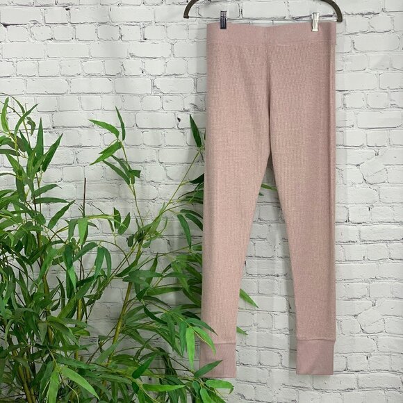 Double Zero Dusty Pink Waffle Knit Lounge Pants - Picture 1 of 5